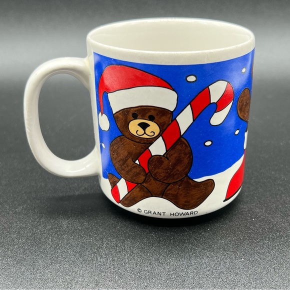 Christmas Teddy Bear Joy Coffee Mug Grant Howard Made in Korea Winter Holiday - Picture 4 of 8